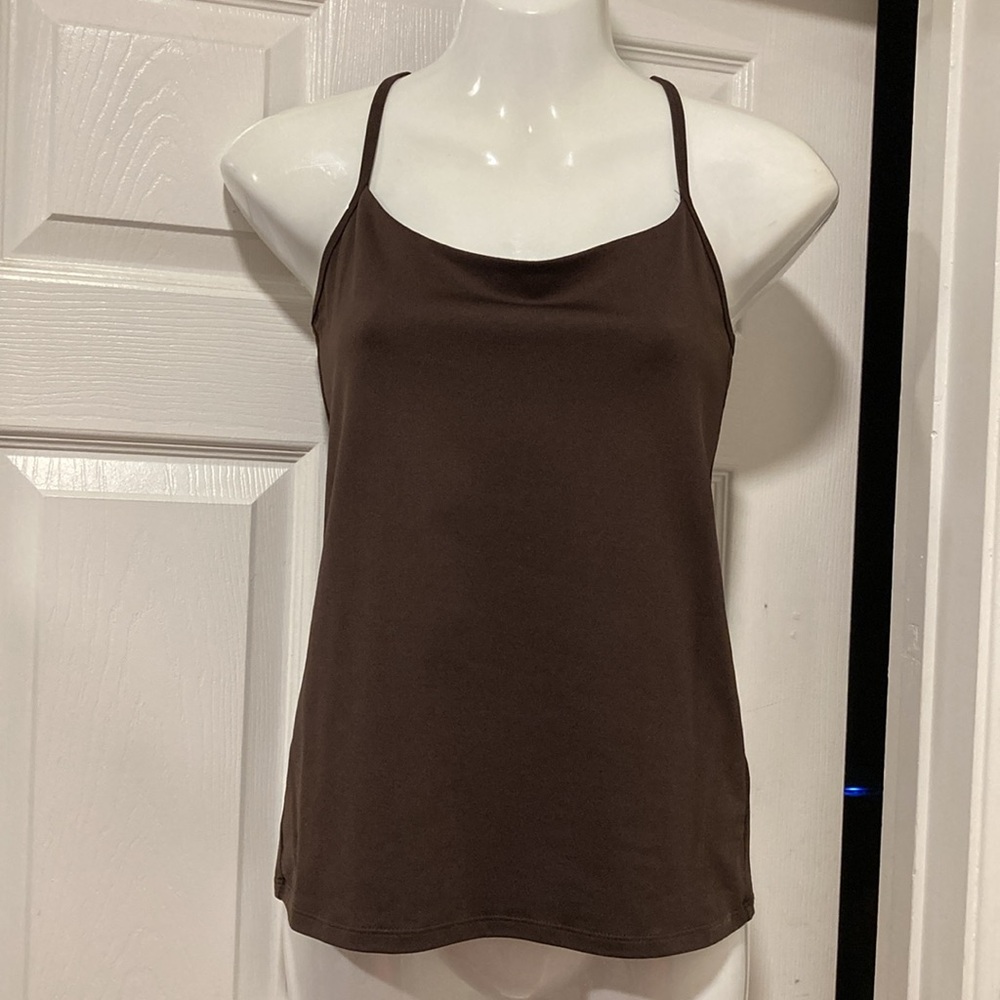 NWOT - Dressbarn Chocolate Brown Adjustable Stretch Lined Camisole - Sz M